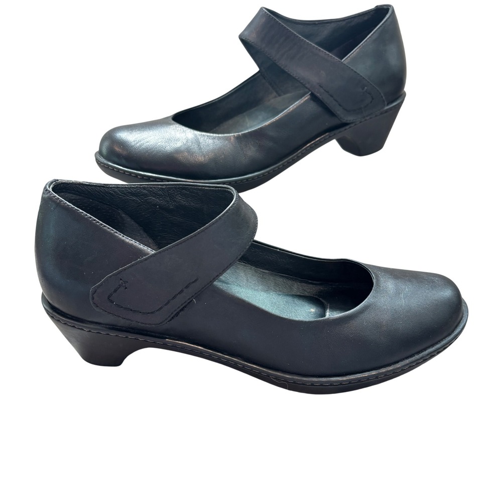 Dansko Fawna Mary Jane Heels Size EU 37 Black Leather Adjustable Strap